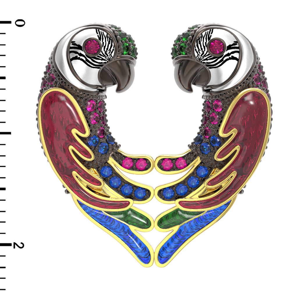 Подвеска из лимонного золота c эмаль и фианитом
