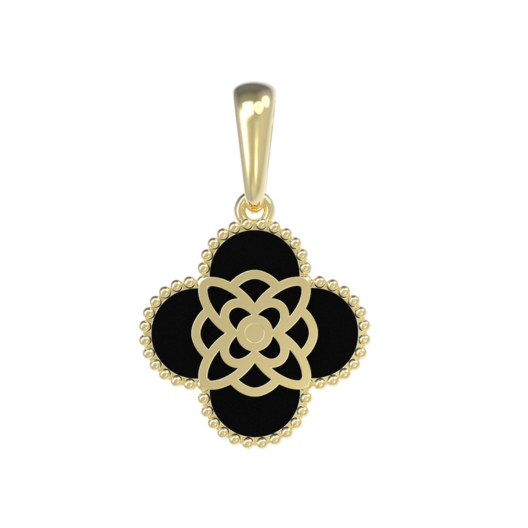 Подвеска из лимонного золота c бриллиантами и ониксом
