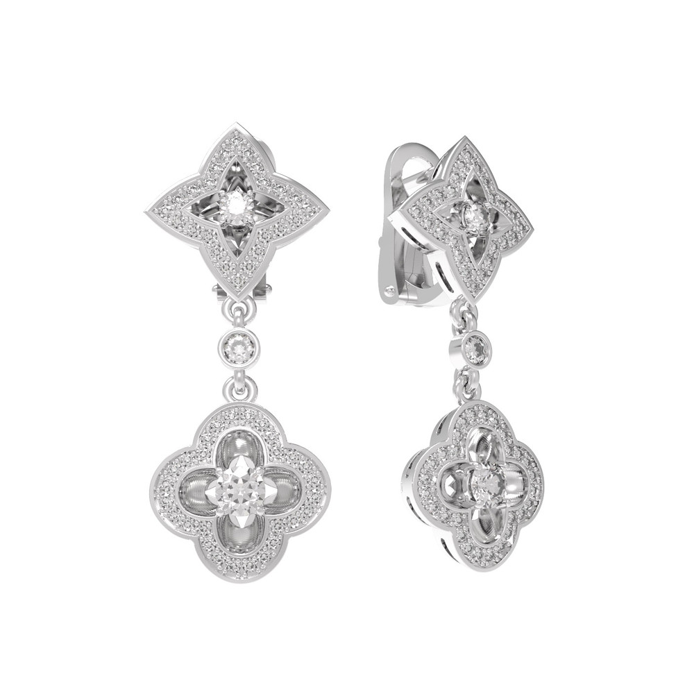 Серьги из белого золота c бриллиантами