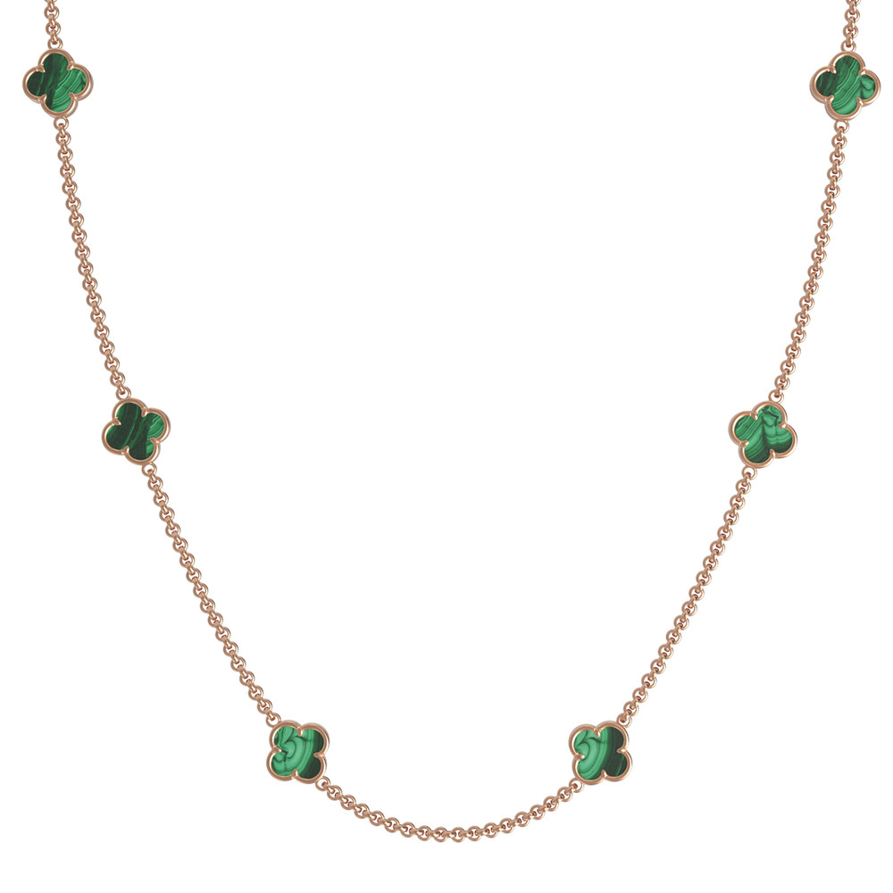 Колье из золота c малахитом