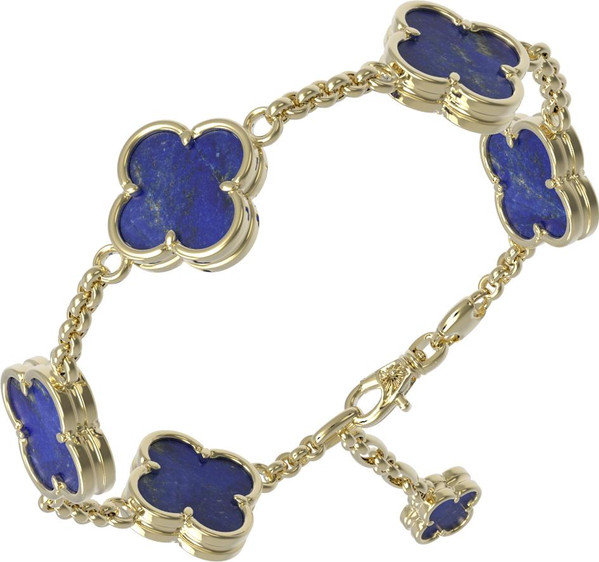 Браслет из лимонного золота c лазуритом