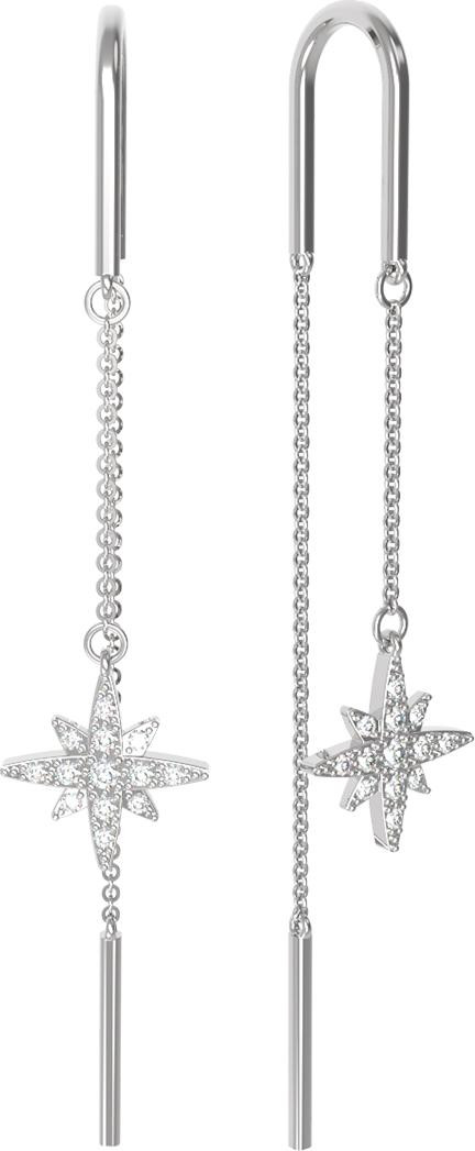 Серьги из белого золота c бриллиантами