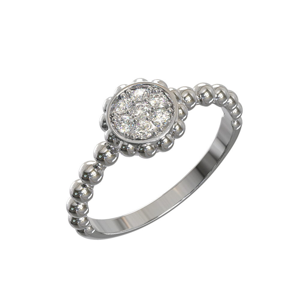 Кольцо из белого золота c бриллиантами