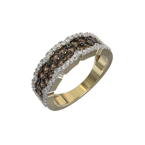 Кольцо из лимонного золота c бриллиантами