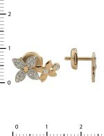 Серьги из золота 585 пробы c бриллиантами