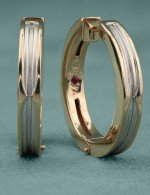 Серьги из золота 585 пробы c рубином