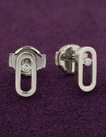 Серьги из белого золота 585 пробы c бриллиантами