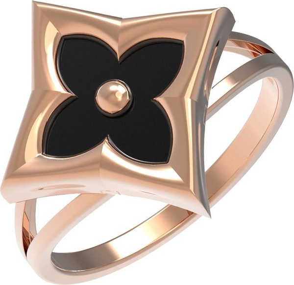 Кольцо из золота c ониксом