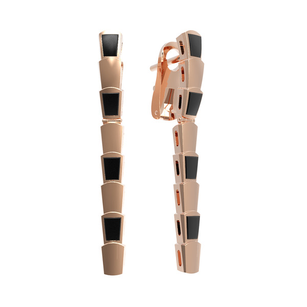 Серьги из золота c ониксом