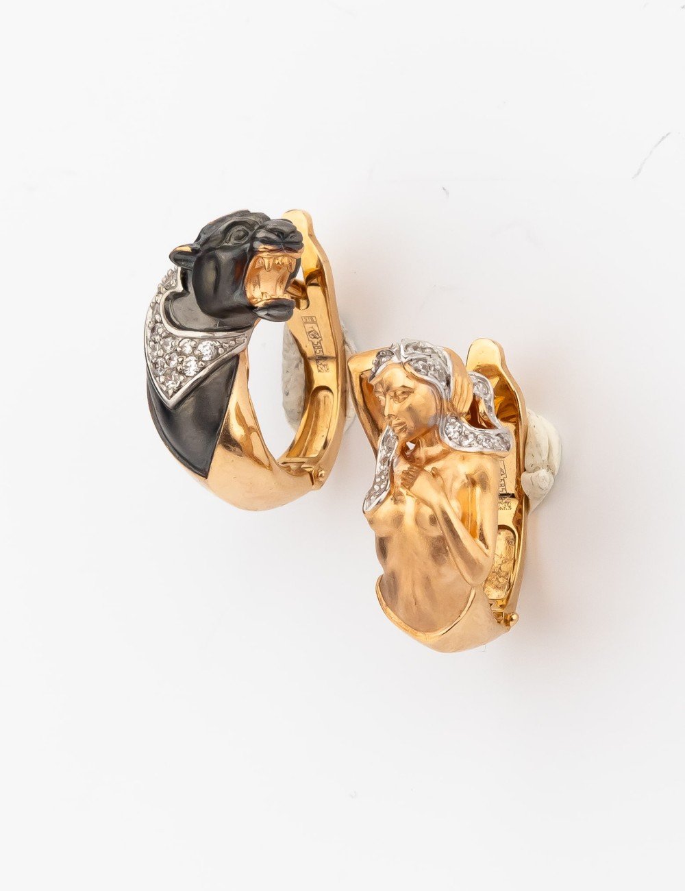 Серьги из золота 585 пробы c фианитом