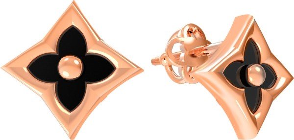 Серьги из золота 585 пробы c ониксом