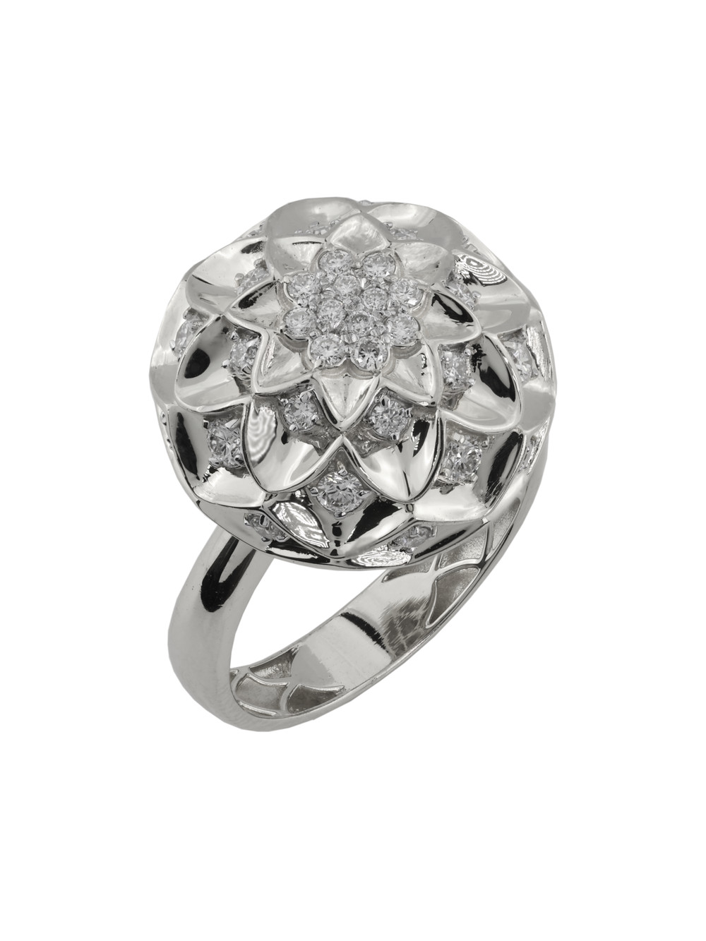 Кольцо из белого золота c бриллиантами