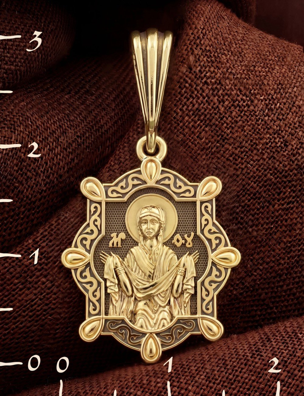 Образок из лимонного золота 585 пробы
