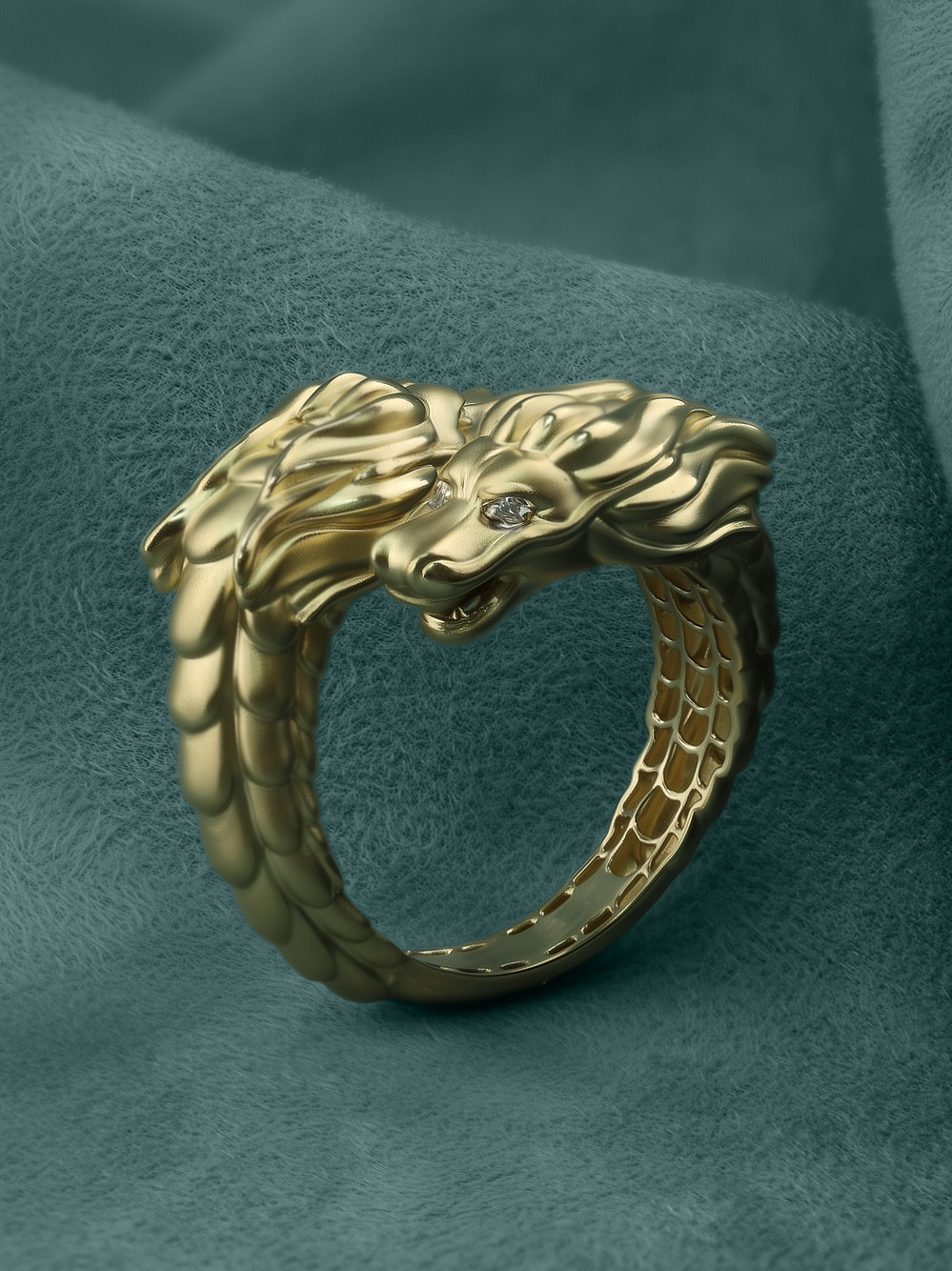 Кольцо из лимонного золота c бриллиантами