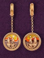 Серьги из золота 585 пробы c эмалью