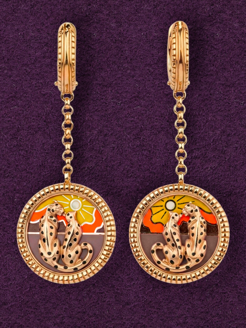 Серьги из золота c эмаль