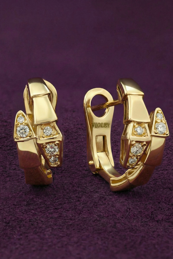 Серьги из лимонного золота c бриллиантами