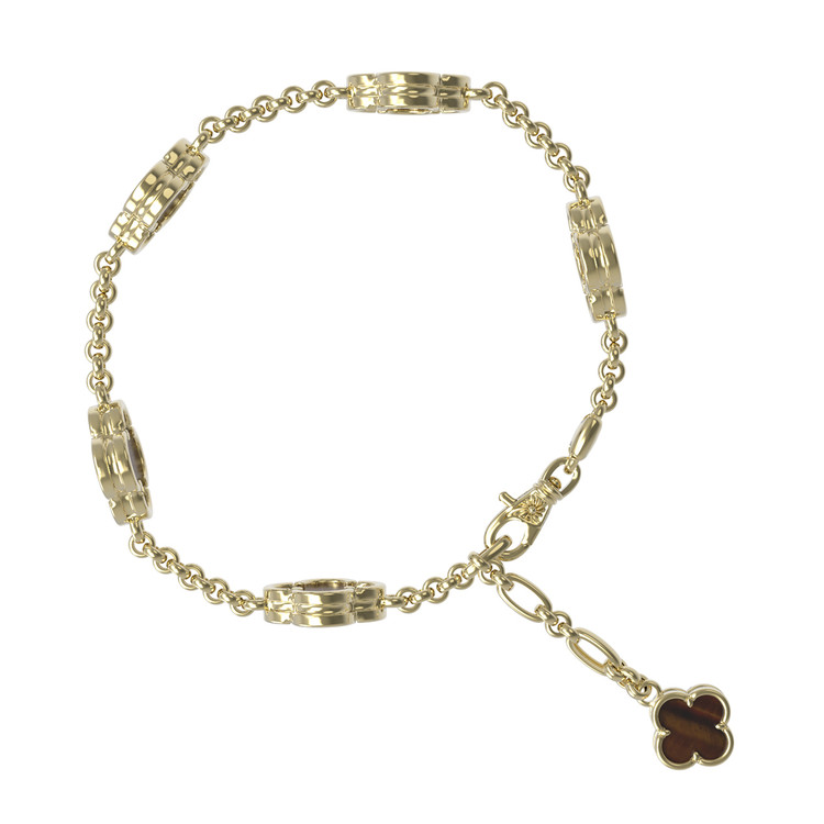 Браслет из лимонного золота c тигровым глазом