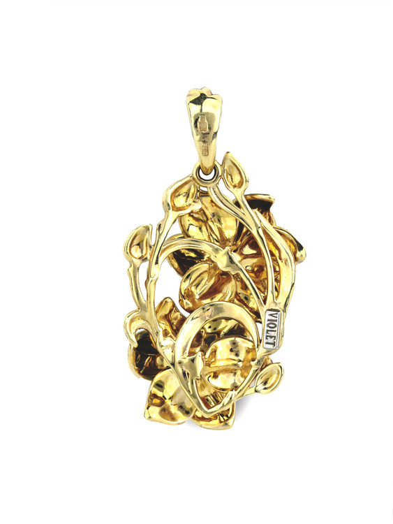 Подвеска из лимонного золота c эмаль