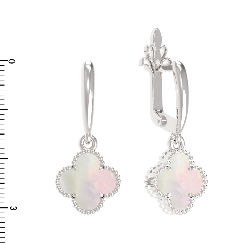 Серьги из белого золота c перламутром