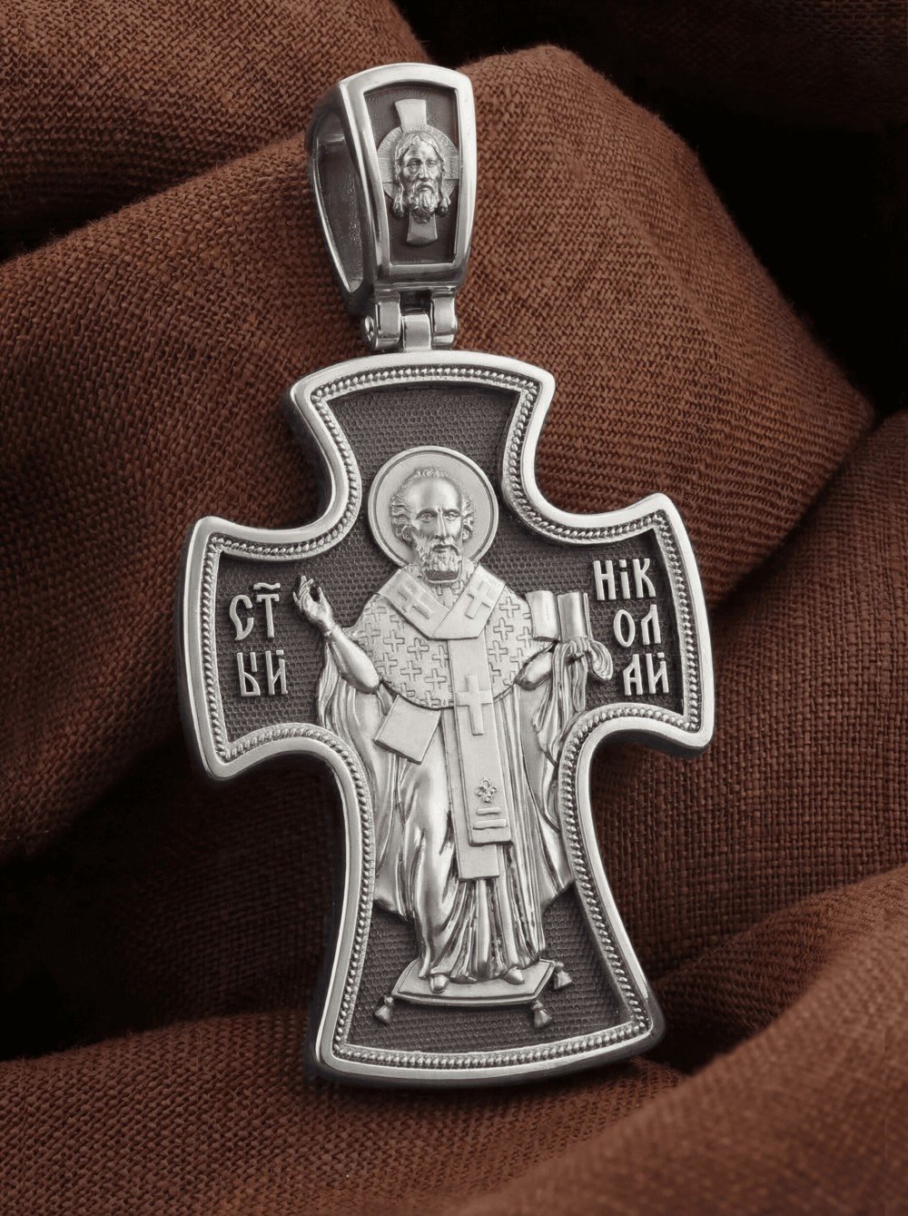 Крест из белого золота