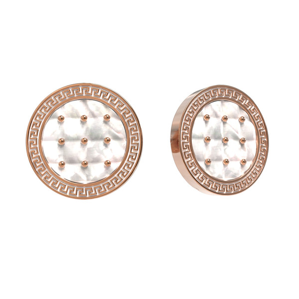 Серьги из золота c эмаль и перламутром