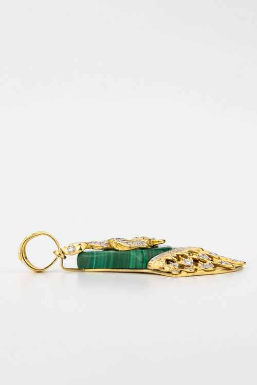 Подвеска из лимонного золота c бриллиантами и малахитом