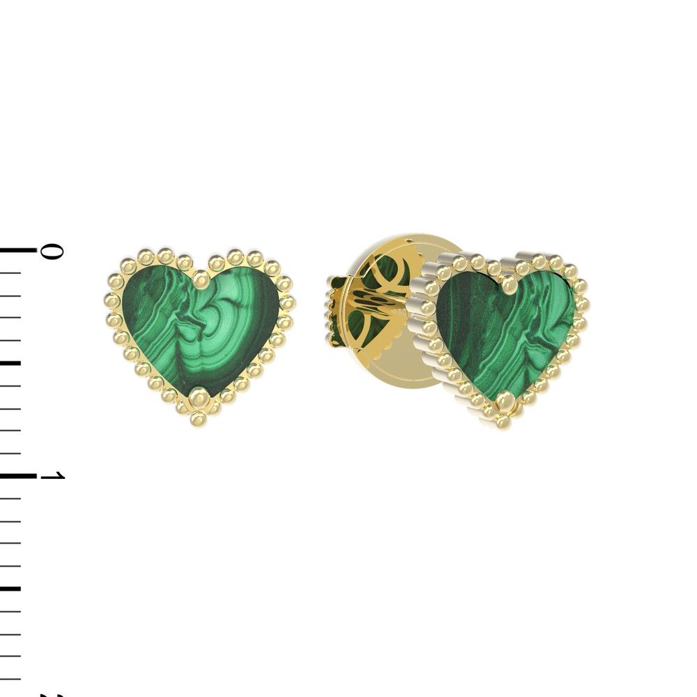 Серьги из лимонного золота c малахитом