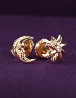Серьги из золота 585 пробы c бриллиантами