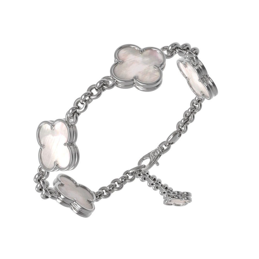 Браслет из белого золота c перламутром