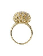 Кольцо из лимонного золота 585 пробы c бриллиантами