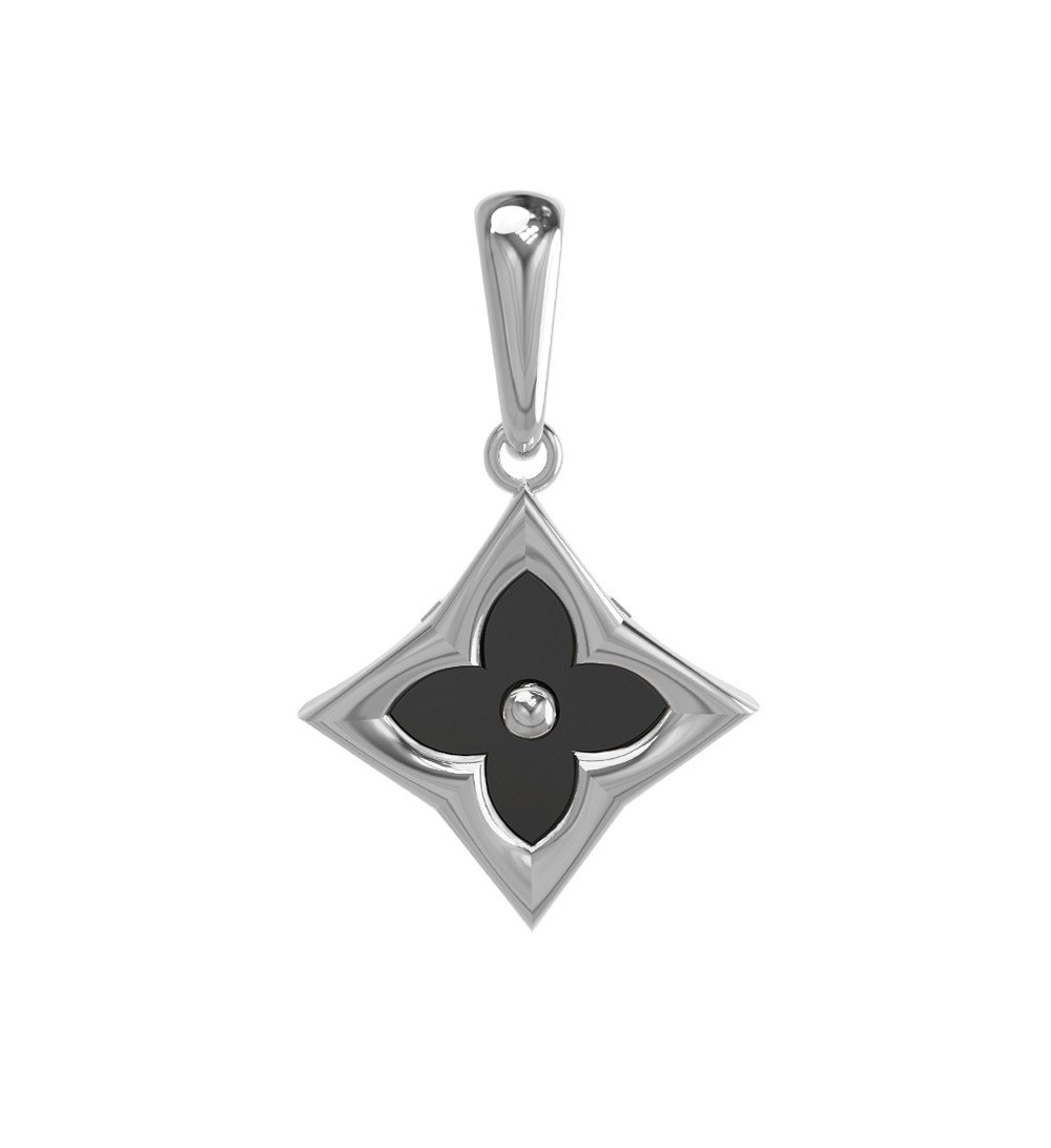 Подвеска из белого золота c ониксом