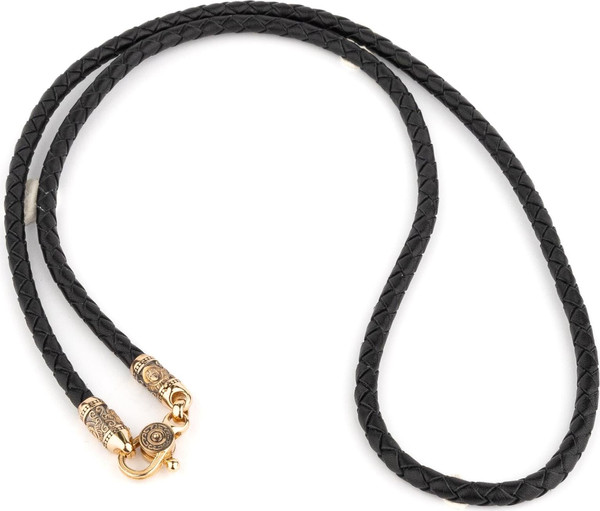Шнурок кожаный из золота c кожаным шнурком