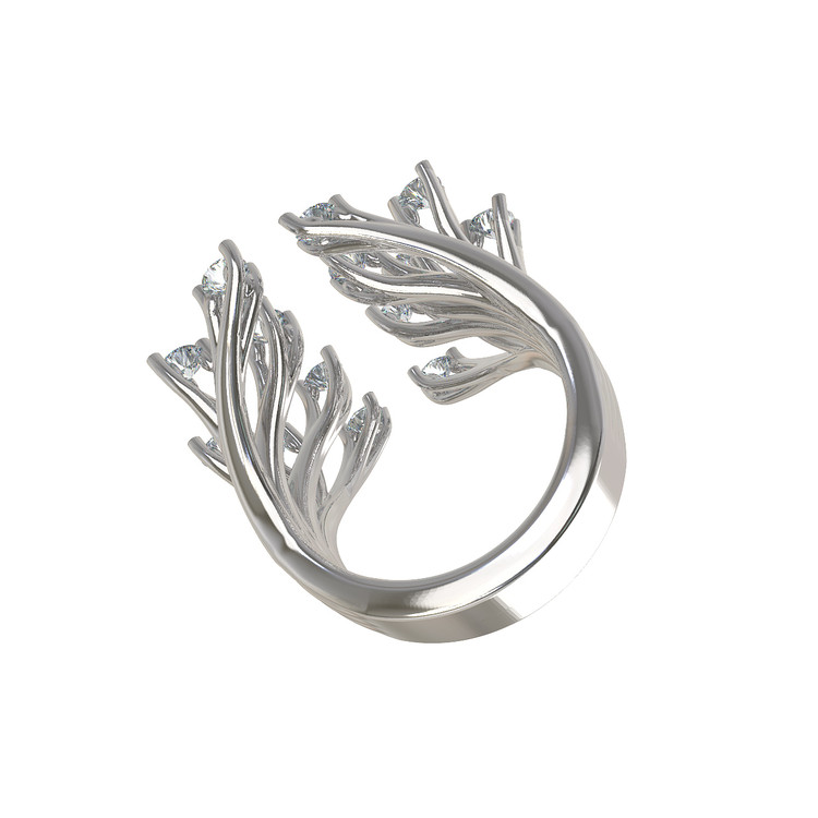 Кольцо из белого золота c бриллиантами