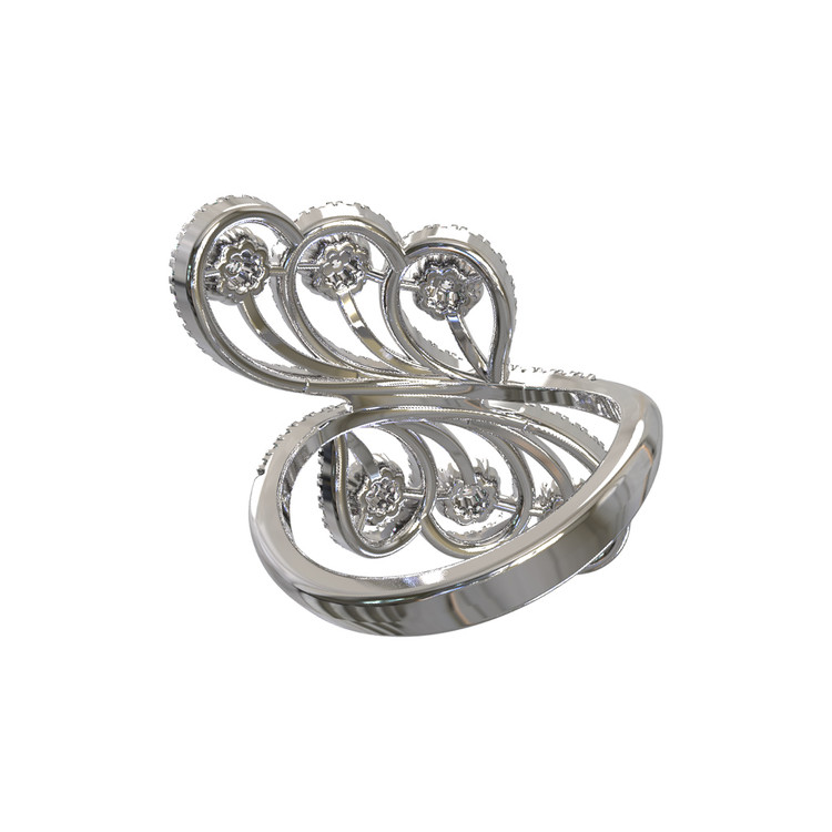 Кольцо из белого золота c бриллиантами