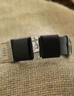 Браслет из серебра 925 пробы c кожаным шнурком