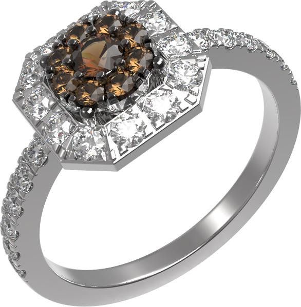 Кольцо из белого золота c бриллиантами