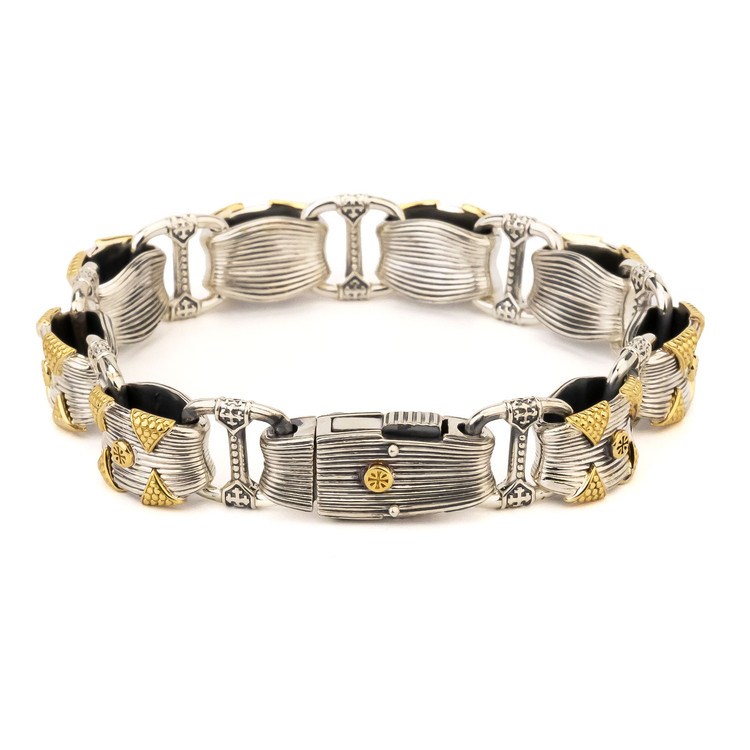 Браслет из серебра и золота c рубином