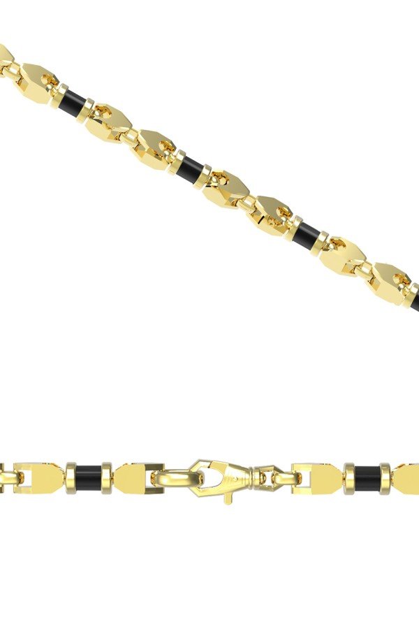 Цепь из лимонного золота c ониксом