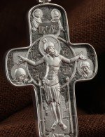 Крест из белого золота 585 пробы