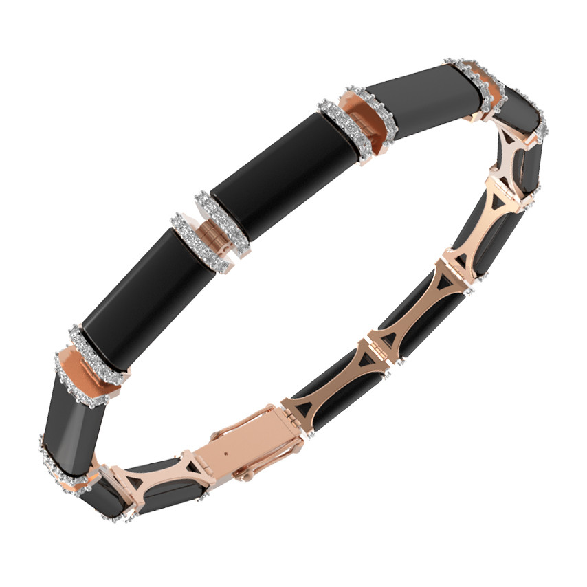 Браслет из золота c бриллиантами и ониксом