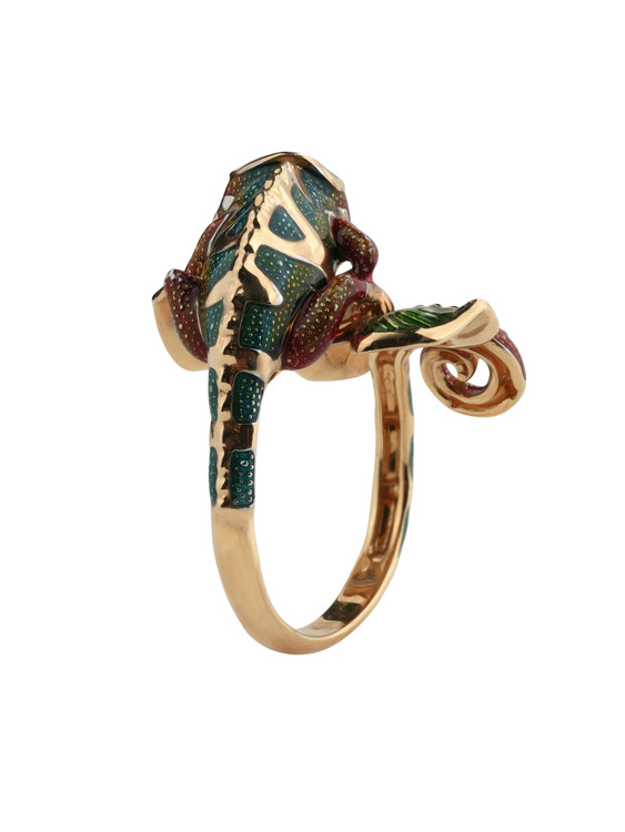 Кольцо из золота c эмаль