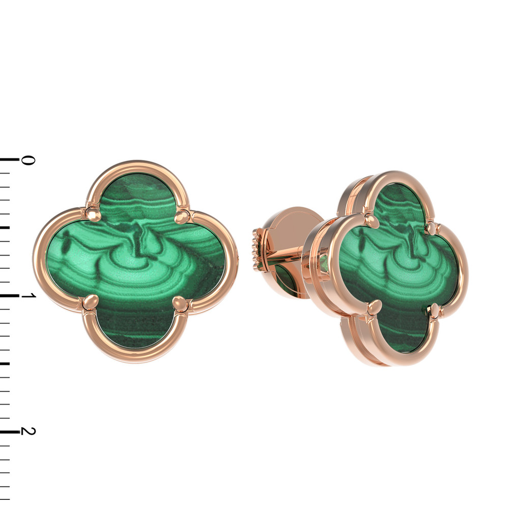 Серьги из золота c малахитом