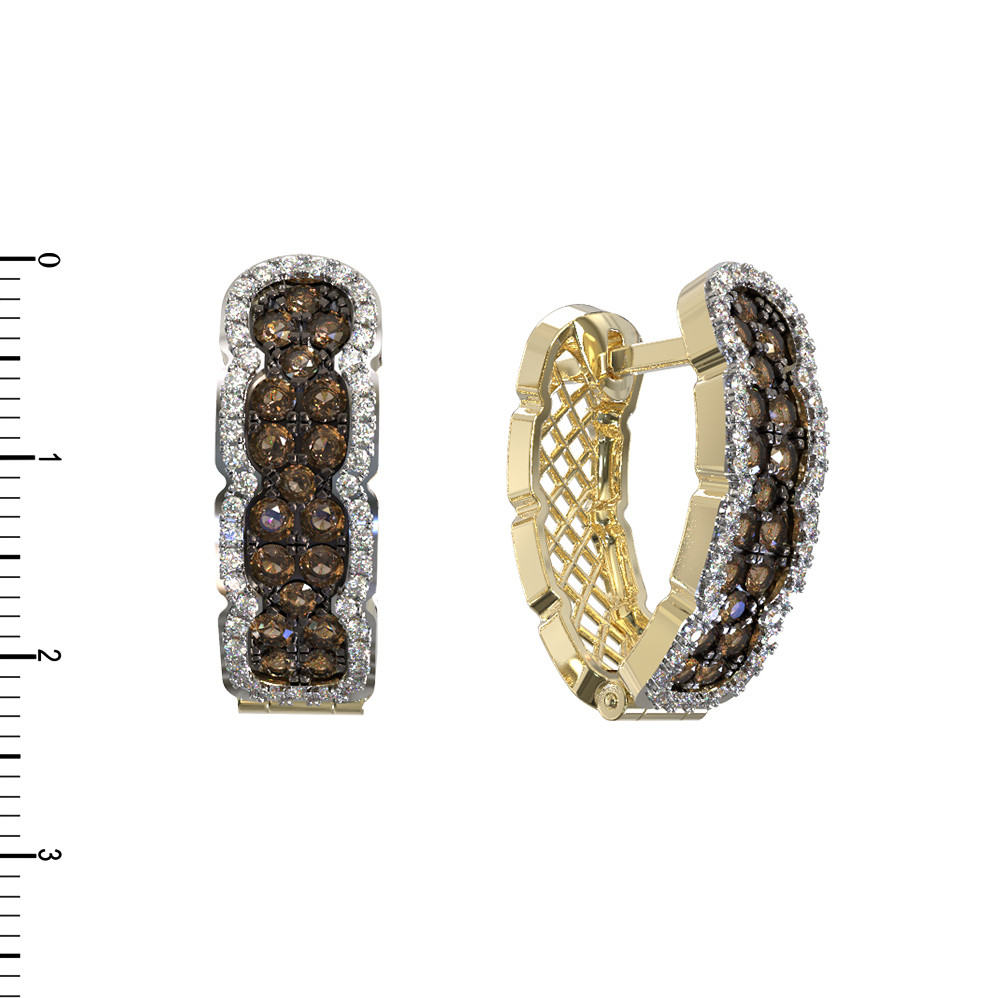 Серьги из лимонного золота c бриллиантами