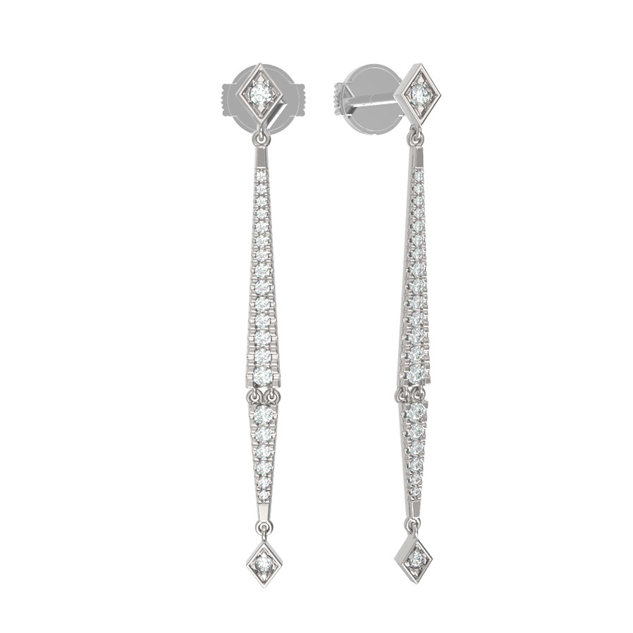 Серьги из белого золота c бриллиантами