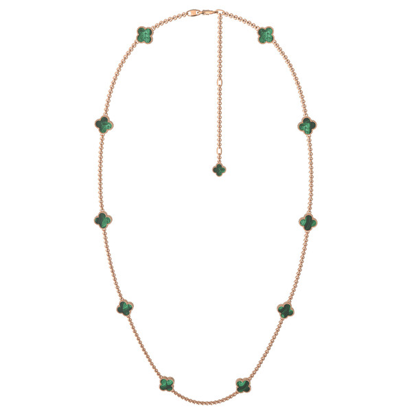 Колье из золота c малахитом