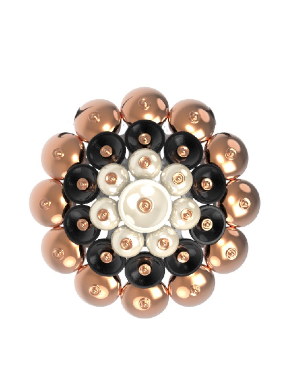 Подвеска из золота 585 пробы c ониксом и перламутром