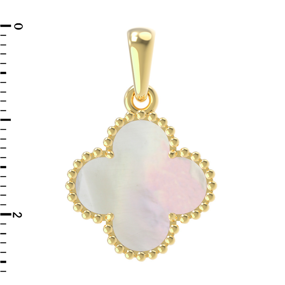 Подвеска из лимонного золота c перламутром