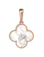 Подвеска из золота 585 пробы c бриллиантами и перламутром