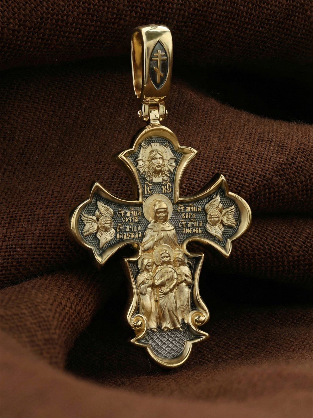 Крест из лимонного золота